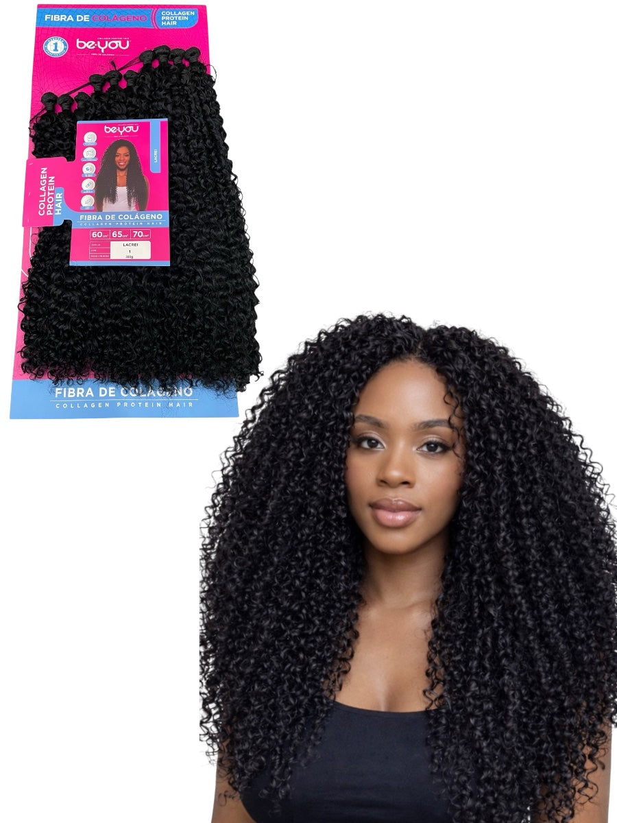 Curly Hair Extensions Be You – Collagen Fiber (LACREI) – Premium collagen fiber • 320g • 60–70 cm • Color 1