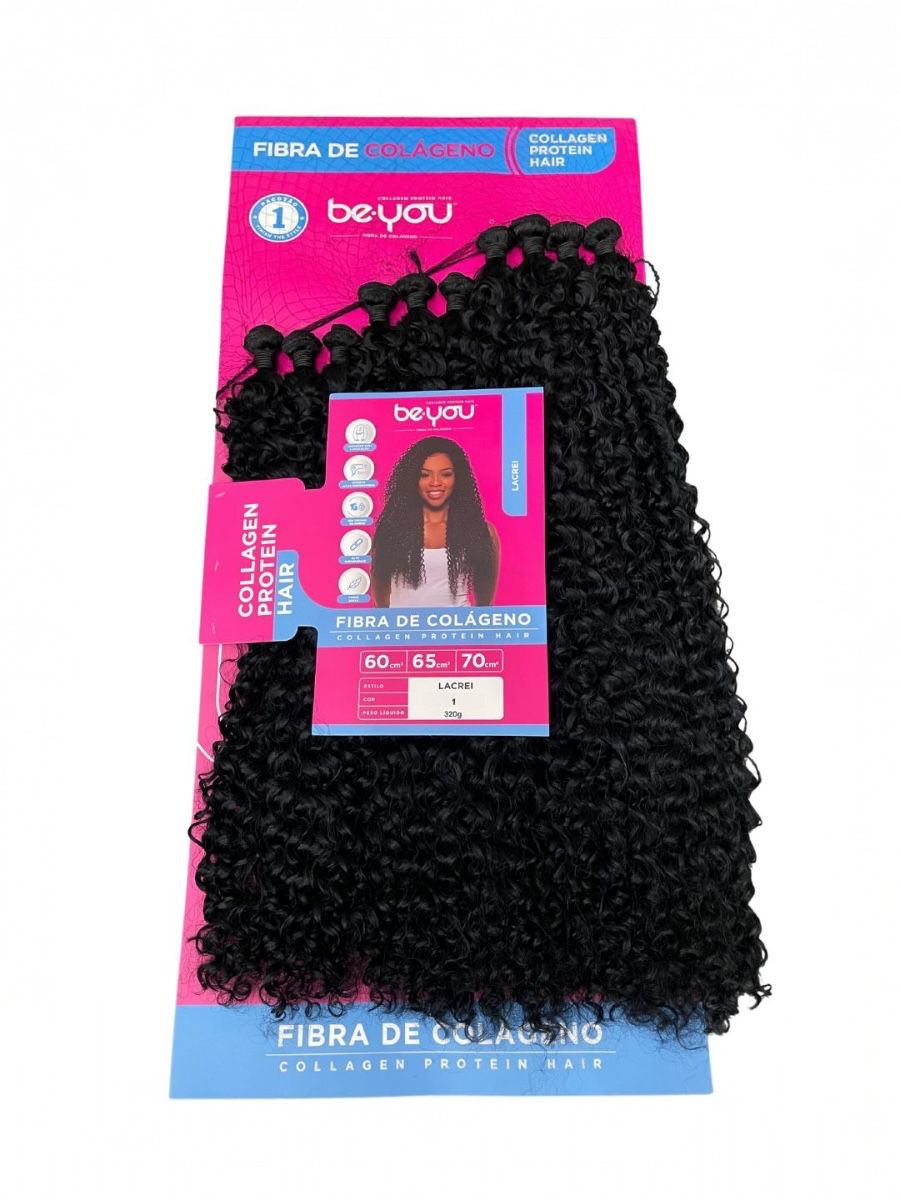 Extensions Bouclées Be You – Fibra de Colágeno (LACREI) – Fibre collagène premium • 320g • 60–70 cm • Couleur 1