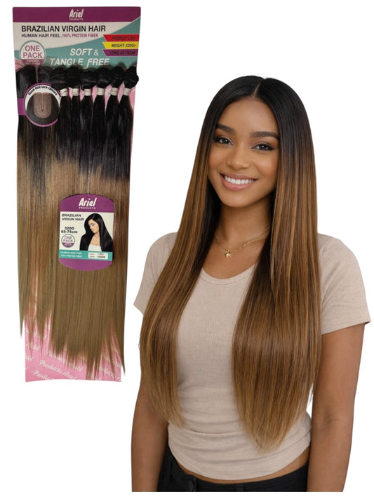 Extensions Lisses Ariel – Brazilian Virgin Hair Fibre protéinée• One Pack • 320g • 65–75 cm