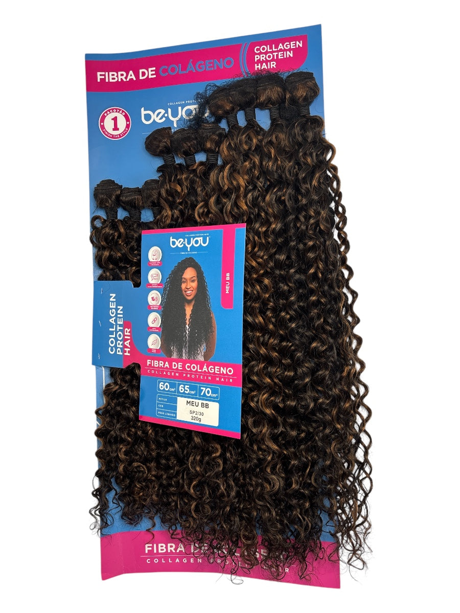 Extensions Bouclées Be You – Fibra de Colágeno (MEU BB) –  Fibre collagène premium • 320g • 60–70 cm • Couleur rouge bordeaux