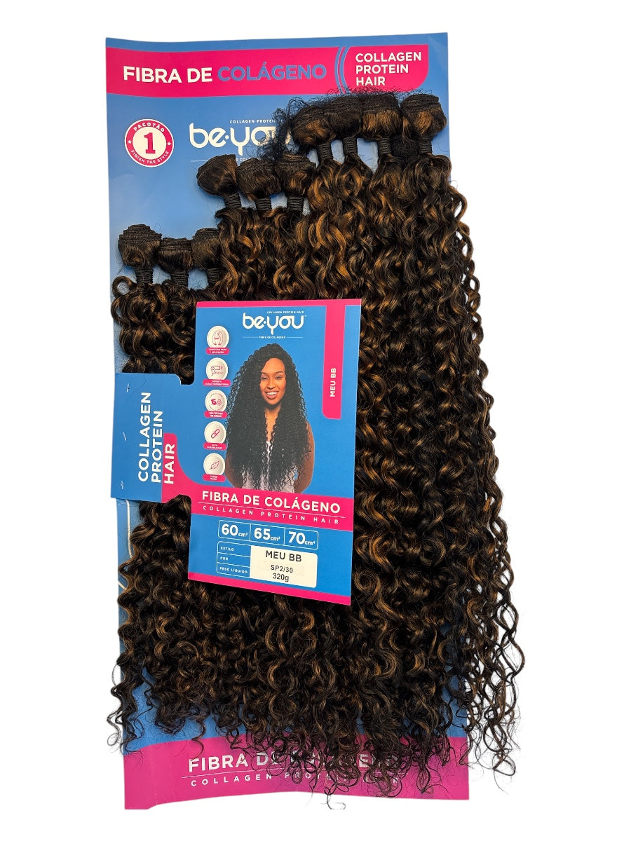 Extensions Bouclées Be You – Fibra de Colágeno (MEU BB) –  Fibre collagène premium • 320g • 60–70 cm • Couleur rouge bordeaux
