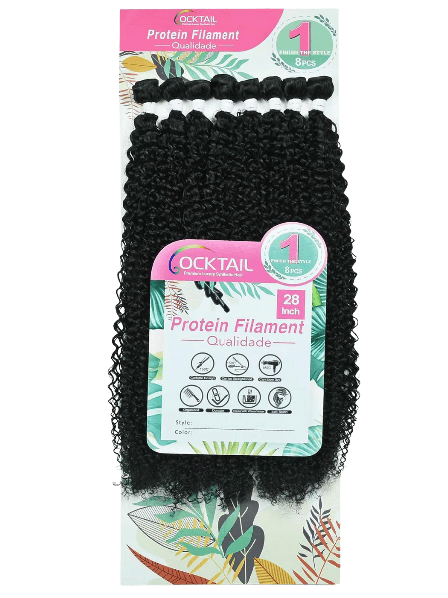 Extensions Bouclées Fibre proteiné – ( Cocktail) – Bouclé – 28 cm