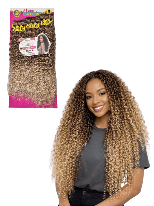 Extensions Bouclées Luxo Plus – Fibre Super Protein – 75-85 cm – Coloris T27/613