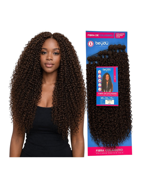 Extensions Bouclées Be You – Fibra de Colágeno (MEU BB) –  Fibre collagène premium • 320g • 60–70 cm • Couleur rouge bordeaux