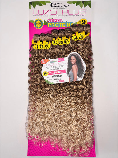 Extensions Bouclées Luxo Plus – Fibre Super Protein – 75-85 cm – Coloris T27/613